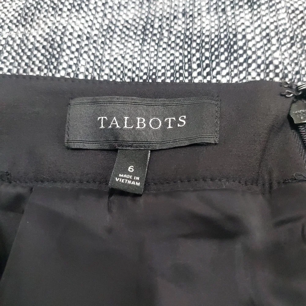 Talbots Black and White Tweed Midi Pencil Skirt- size 6